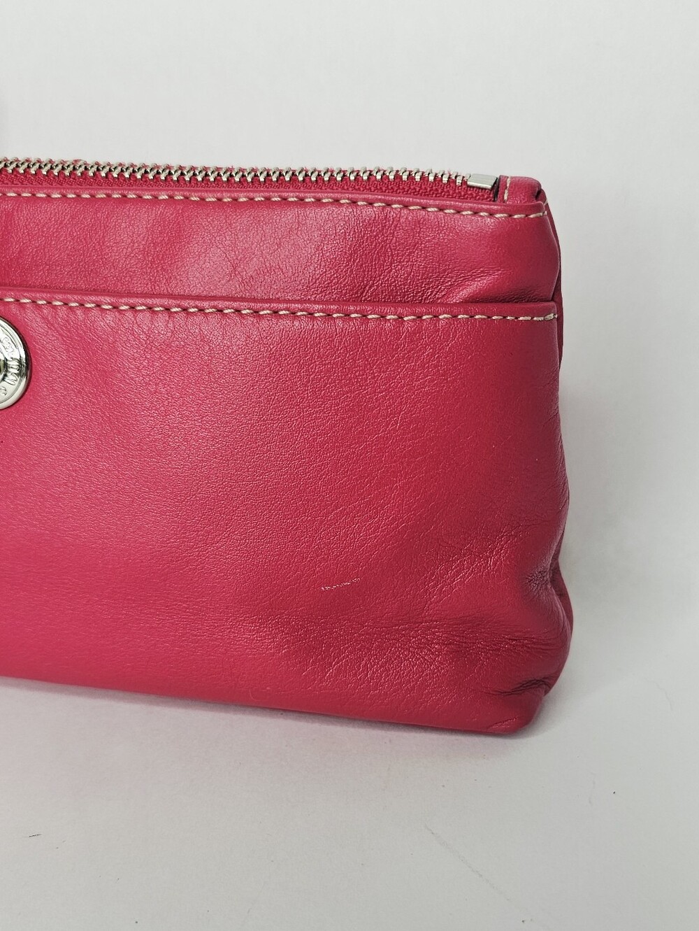 Coach Fuchsia Pink Leather Wristlet Clutch Wristlet - Picture 12 of 12